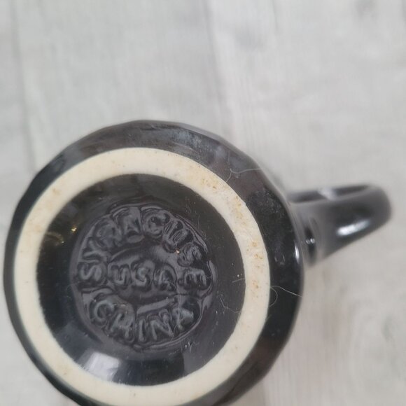 Set Of 4 Syracuse China Black Coffee Mugs Vintage 8 Oz Durable Classic Design - Picture 4 of 4